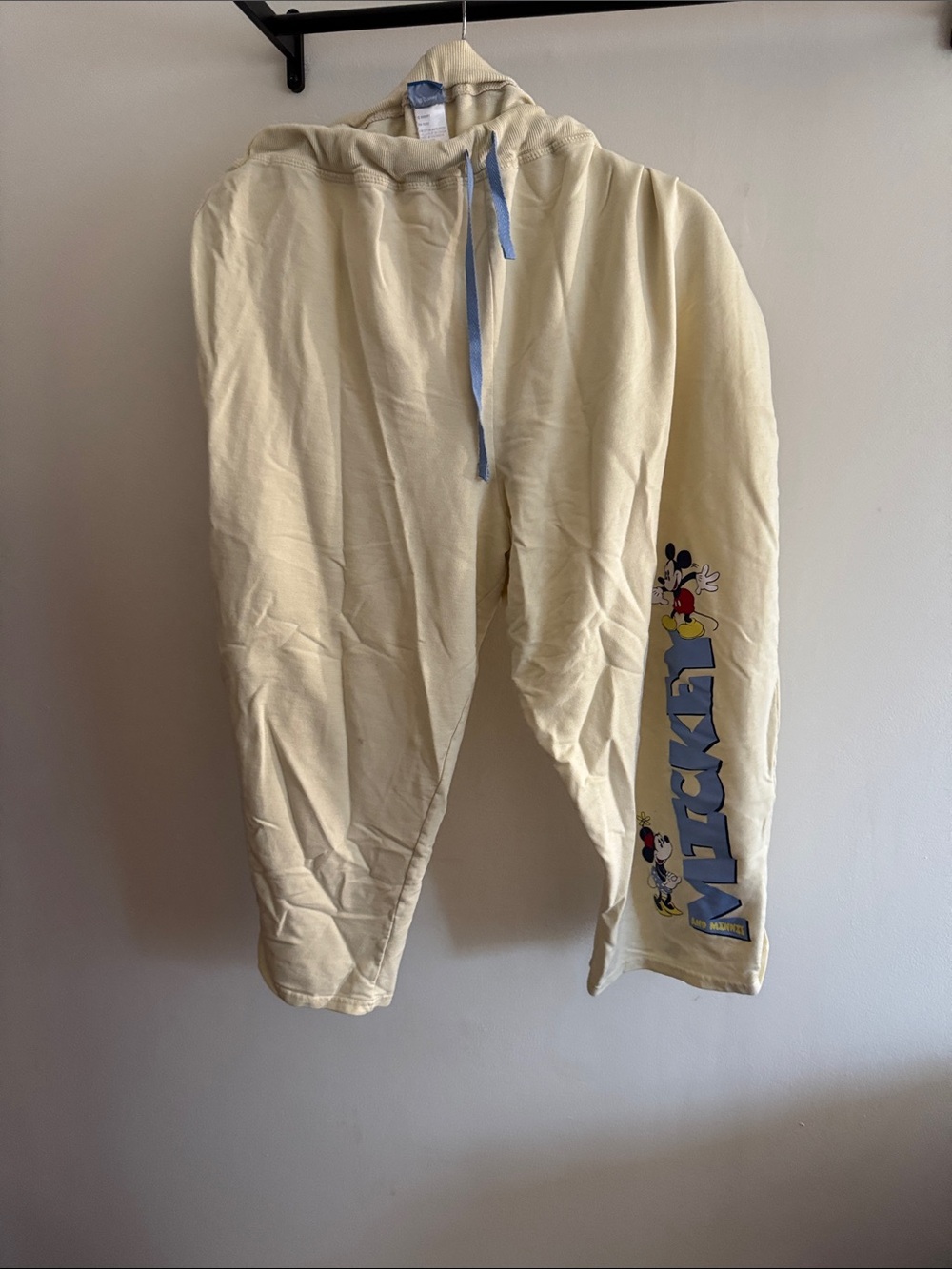 Disney Cream Sweatpants with Blue Logo Tag - Picture 1 of 3